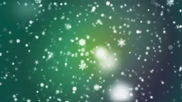 Broadcast Snow Flakes, Verde, Eventos, Loopable, Hd — Vídeo de Stock