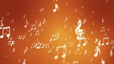 Yayın Yükselen Müzik Notaları, Turuncu, Etkinlikler, Loopable, Hd