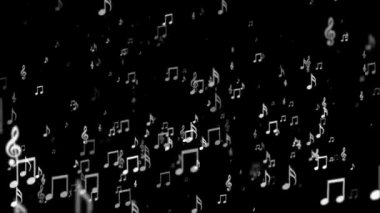 Yayın Yükselen Müzik Notaları, Grayscale, Etkinlikler, Loopable, Hd