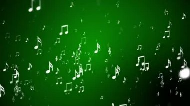 Yayın Yükselen Müzik Notaları, Yeşil, Kurumsal, Loopable, Hd