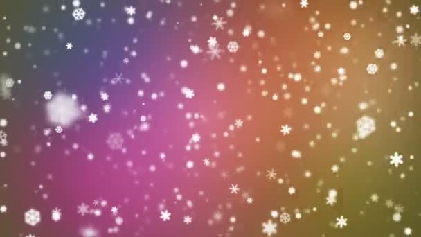 Broadcast Snow Flakes, Multi Cor, Eventos, Loopable, HD — Vídeo de Stock