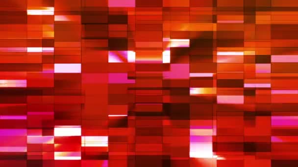 Twinkling horizontale kleine vierkante Hi-Tech bars, rood, abstract, loop bare, HD — Stockvideo