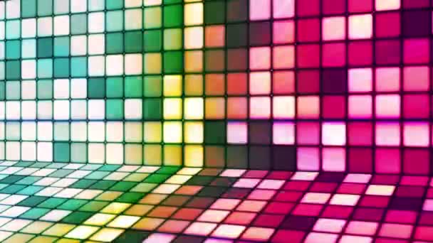 Broadcast Twinkling Hi-Tech Cubes Stage, Multi Color, Abstracto, Loopable, Gran Pito — Vídeo de stock