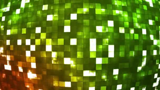 Yayın Firey Işık Hi-Tech Squares Küre, Yeşil, Soyut, Loopable, Hd — Stok video