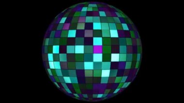 Twinkling Hi-Tech Squares Spinning Globe, Turkuaz, Kurumsal, Alpha Kanal, Loopable, Hd