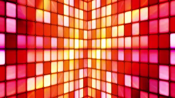 Broadcast Twinkling Hi-Tech Cubes Walls, Multi Color, Abstract, Loopable, HD — Stock Video