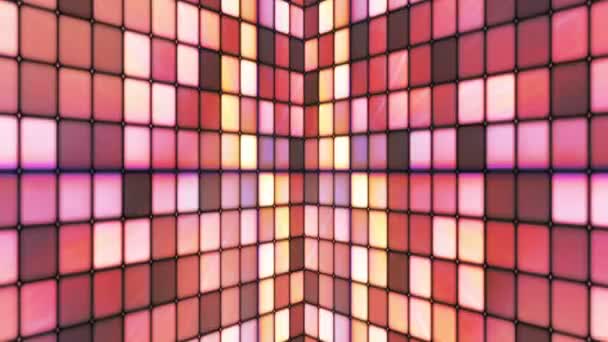 Broadcast Twinkling Hi-Tech Cubes Walls, Maroon, Abstract, Loopable, HD — Stock Video