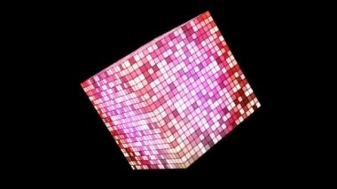 Yayın Hi-Tech Twinkling Spinning Cube, Magenta Kırmızı, Kurumsal, Alpha Channel, Loopable, Hd