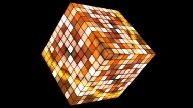 Yayın Hi-Tech Twinkling Spinning Cube, Altın, Kurumsal, Alpha Kanal, Loopable, Hd