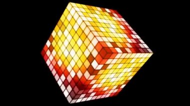 Yayın Hi-Tech Twinkling Spinning Cube, Altın, Kurumsal, Alpha Kanal, Loopable, Hd