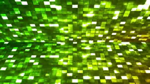 Broadcast Firey Light Hi-Tech Squares Stage, Green, Abstract, Loopable, HD — Stock Video