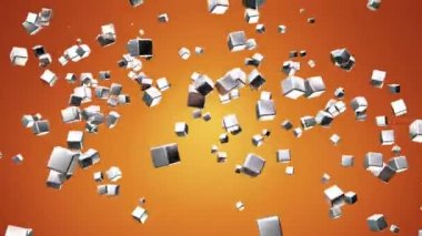 Yayın Uçan Hi-Tech Cubes, Turuncu, Kurumsal, Loopable, Hd