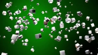 Yayın Uçan Hi-Tech Cubes, Yeşil, Kurumsal, Loopable, Hd