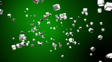 Yayın Uçan Hi-Tech Cubes, Yeşil, Kurumsal, Loopable, Hd