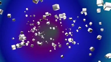 Yayın Uçan Hi-Tech Cubes, Mavi, Kurumsal, Loopable, Hd