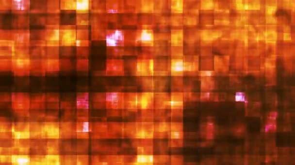 Blinkande Hi-Tech kvadrat rök mönster, orange, abstrakt, Loopable, HD — Stockvideo