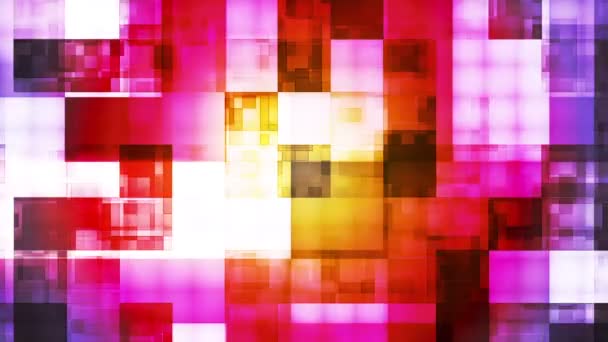Twinkling Hi-Tech cuadrados patrones de luz, multicolor, abstracto, Loopable, HD — Vídeo de stock