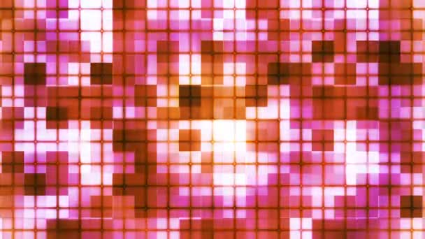 Twinkling Hi-Tech Cubic kwadraat lichtpatronen, roze, abstract, loop bare, HD — Stockvideo