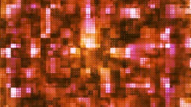 Λαμπερά υψηλής τεχνολογίας στρογγυλά μοτίβα διαμαντιών, πορτοκαλί, αφηρημένο, Loopable, HD — Αρχείο Βίντεο