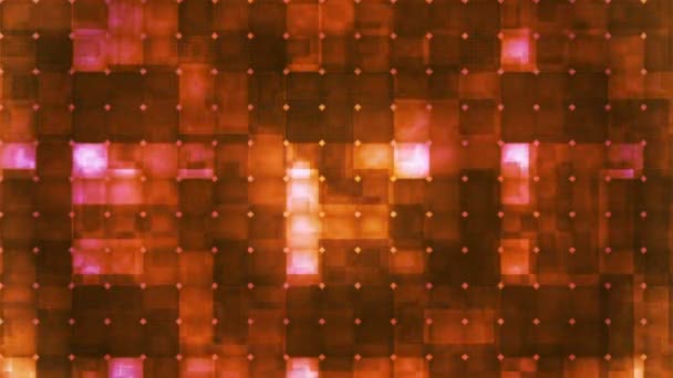 Twinkling Hi-Tech kubieke ruit lichtpatronen, oranje, abstract, loop able, HD — Stockvideo