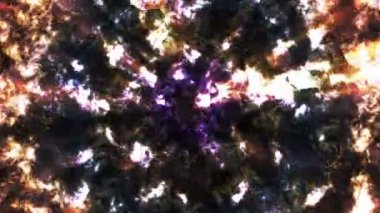 Yayın Soyut Hi-Tech Cam Yangın Desenleri, Çok Renkli, Soyut, Döngü, Hd