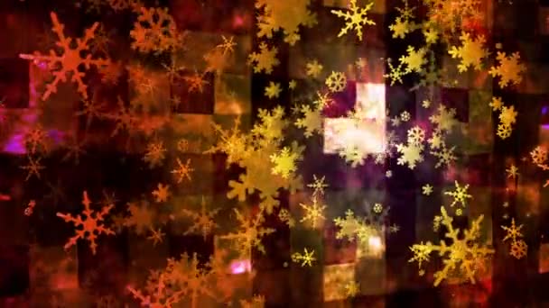 Трансляция Rising Snow Flakes, Multi-Color, Lopable, HD — стоковое видео