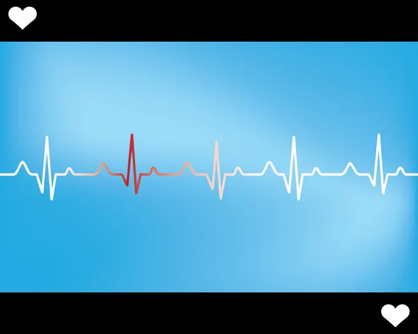 Αφηρημένη καρδιά κτυπά καρδιογράφημα εικονογράφηση — Διανυσματικό Αρχείο