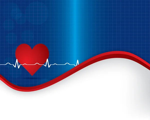 Abstraktní srdce bije kardiogram ilustrace — Stockový vektor
