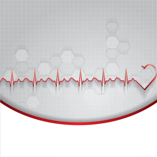 Cuore astratto batte cardiogramma illustrazione — Vettoriale Stock