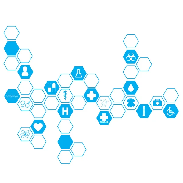 Moléculas abstratas Fundo médico —  Vetores de Stock