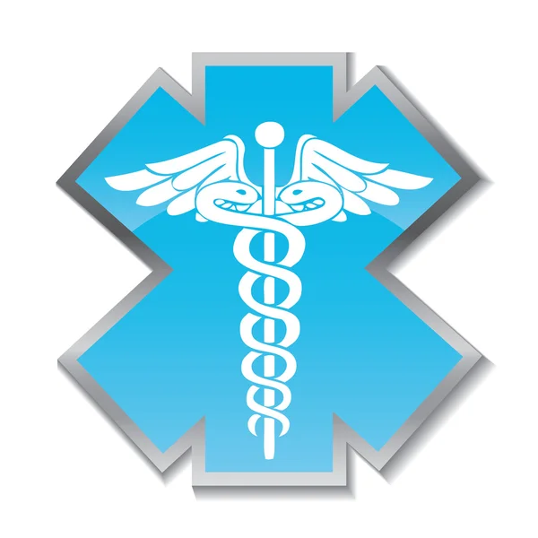 Antecedentes médicos abstractos con símbolo médico caduceus . — Vector de stock