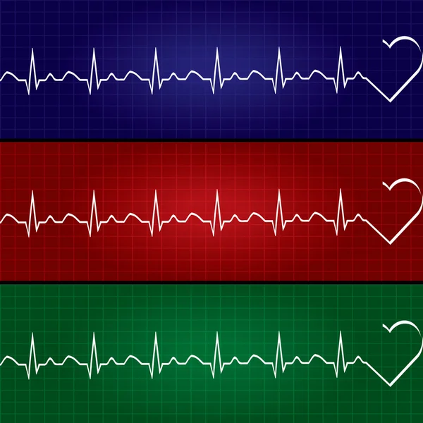 Cuore astratto batte cardiogramma illustrazione  . — Vettoriale Stock