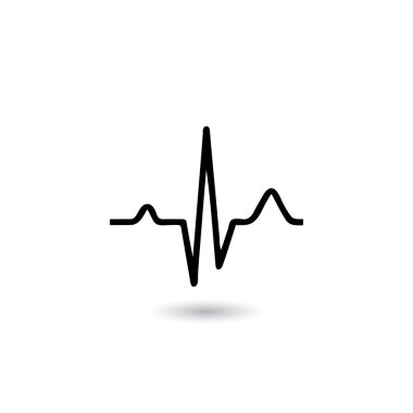  EKG sinyal beyaz arka plan üzerinde.