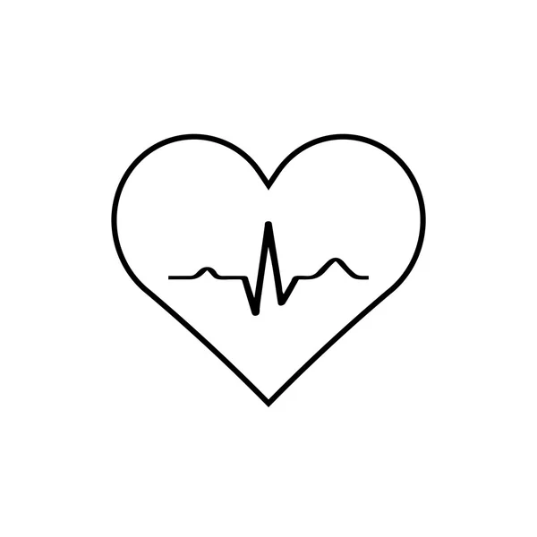 Corazón con EKG signal.vector . — Vector de stock