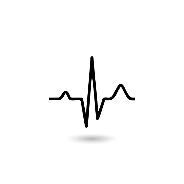 Sinal EKG no fundo branco . — Vetor de Stock