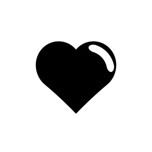 Corazón negro sobre fondo blanco. — Archivo Imágenes Vectoriales