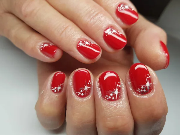 Mooie Kleurrijke Nagels Hand Manicure — Stockfoto