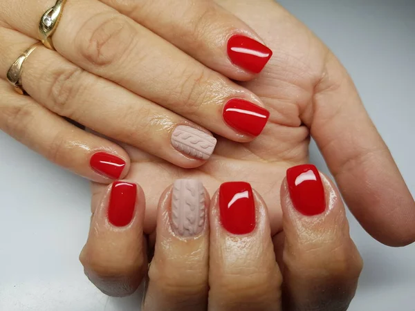 Hermosas Uñas Colores Manicura Mano —  Fotos de Stock