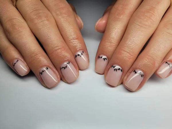 Hermosas Uñas Colores Manicura Mano —  Fotos de Stock