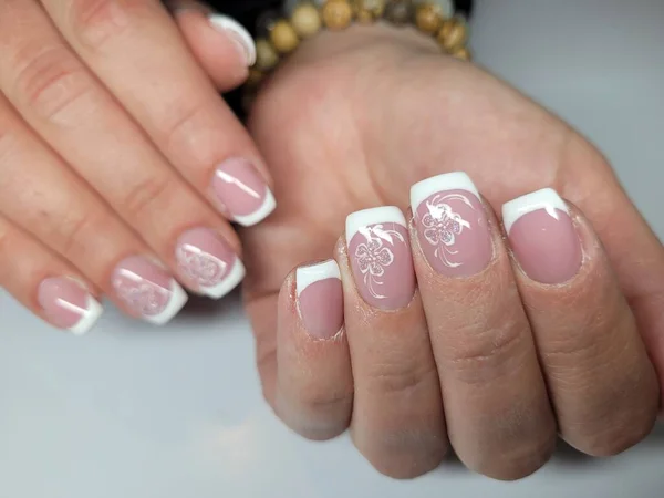 Mooie Kleurrijke Nagels Hand Manicure — Stockfoto