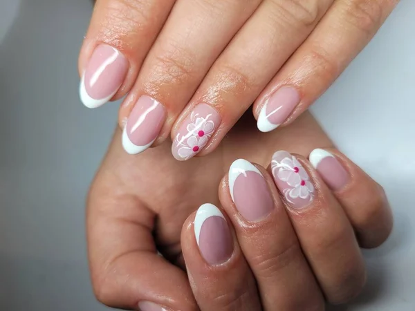 Mooie Kleurrijke Nagels Hand Manicure — Stockfoto