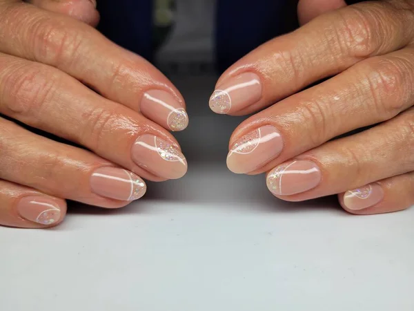 Mooie Kleurrijke Nagels Hand Manicure — Stockfoto