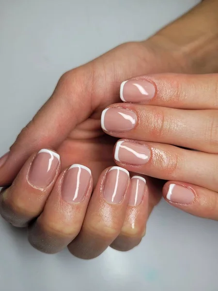 Mooie Kleurrijke Nagels Hand Manicure — Stockfoto