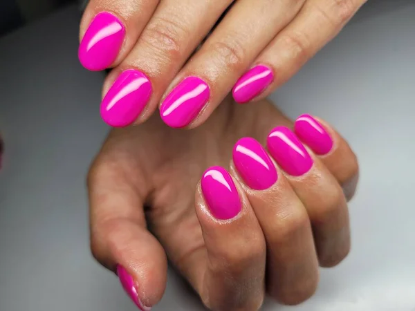Beautiful Colorful Nails Hand Manicure — Stock Photo, Image