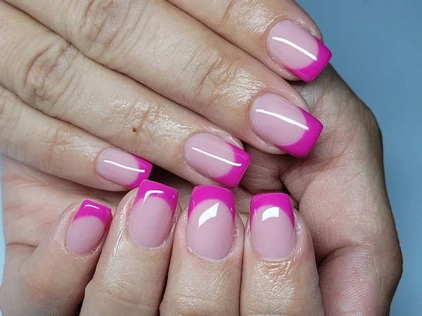 Hermosas Uñas Colores Manicura Mano —  Fotos de Stock