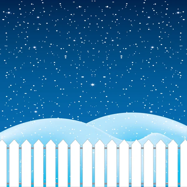 Vektor der Winterszene, weißer Schnee und blauer Himmel. — Stockvektor