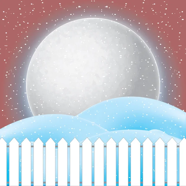 Vector of winter scene, white snow and blue sky. — Stock Vector