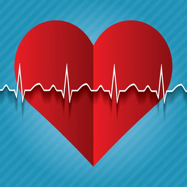 Corazón médico rojo icon.vector  . — Vector de stock