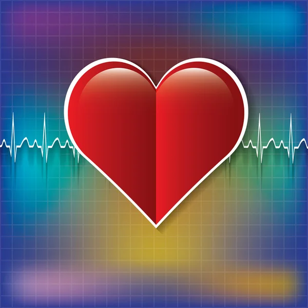 Red medical heart icon. — Stock Vector