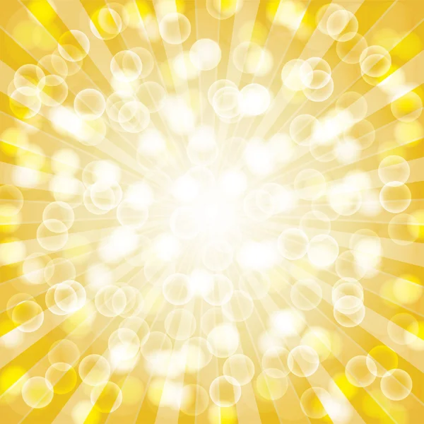 Yellow summer sun light burst. — Stock Vector